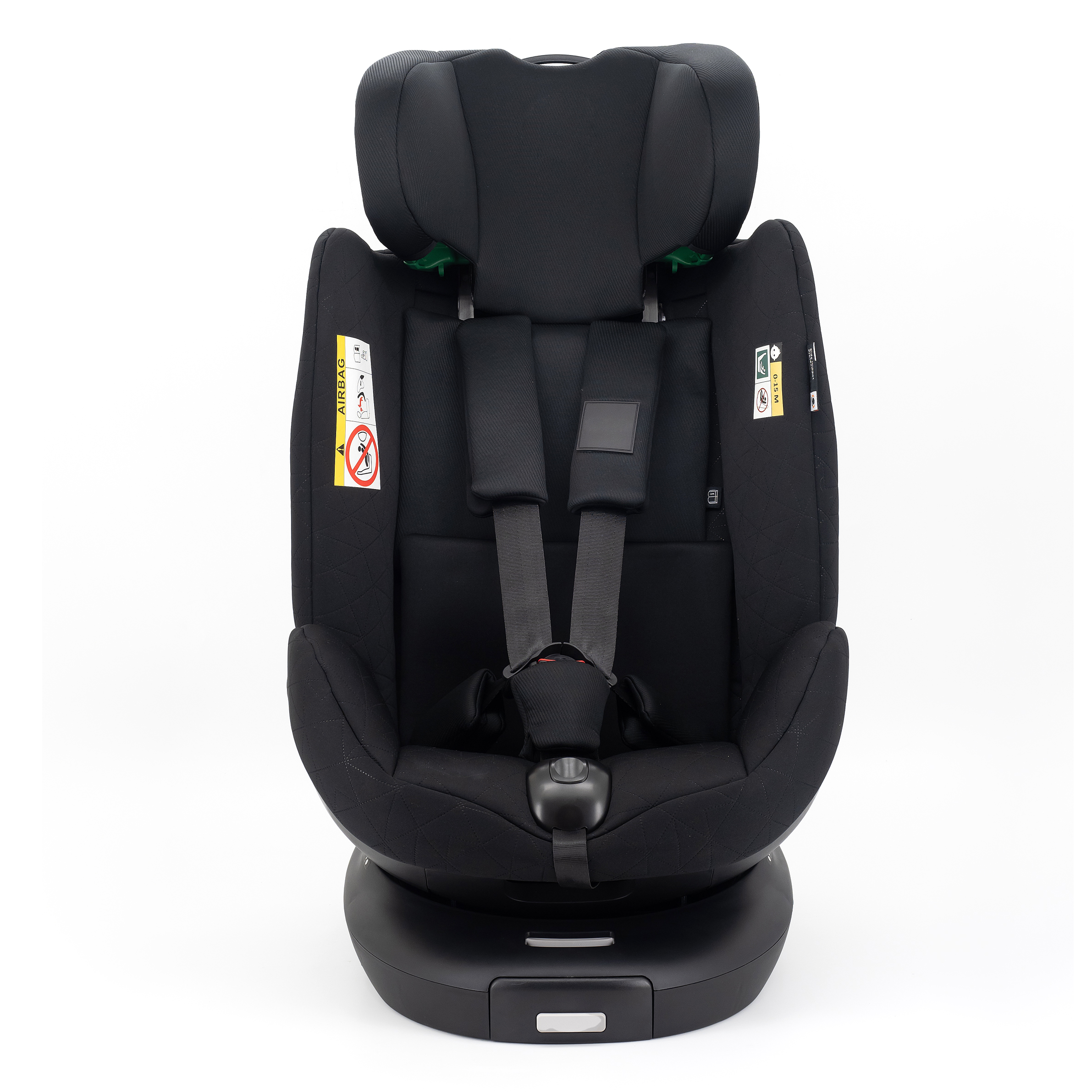 Silla de auto convertible negra orientada hacia atrás para niños de 1 año