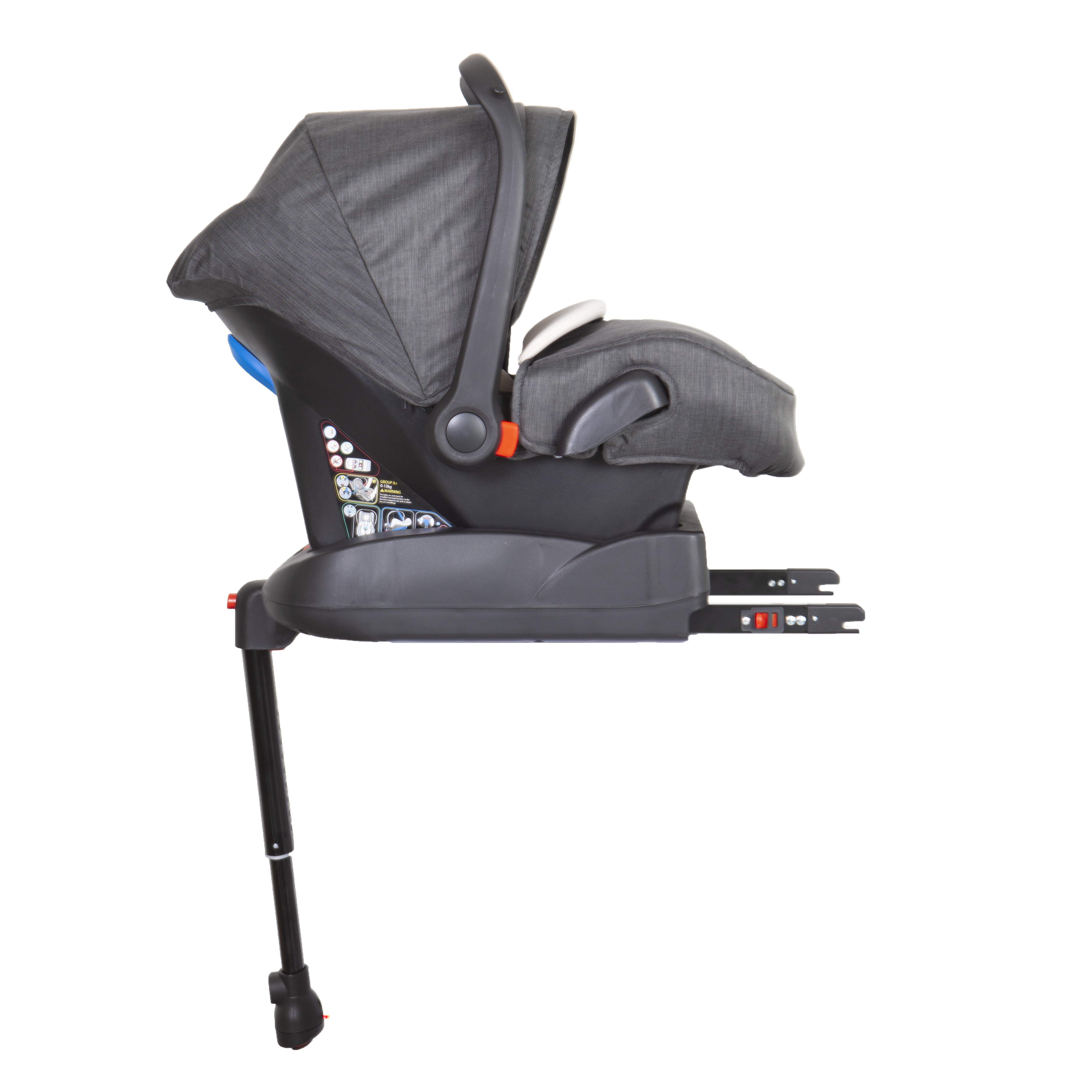 Silla de coche portátil para bebé con Isofix con base