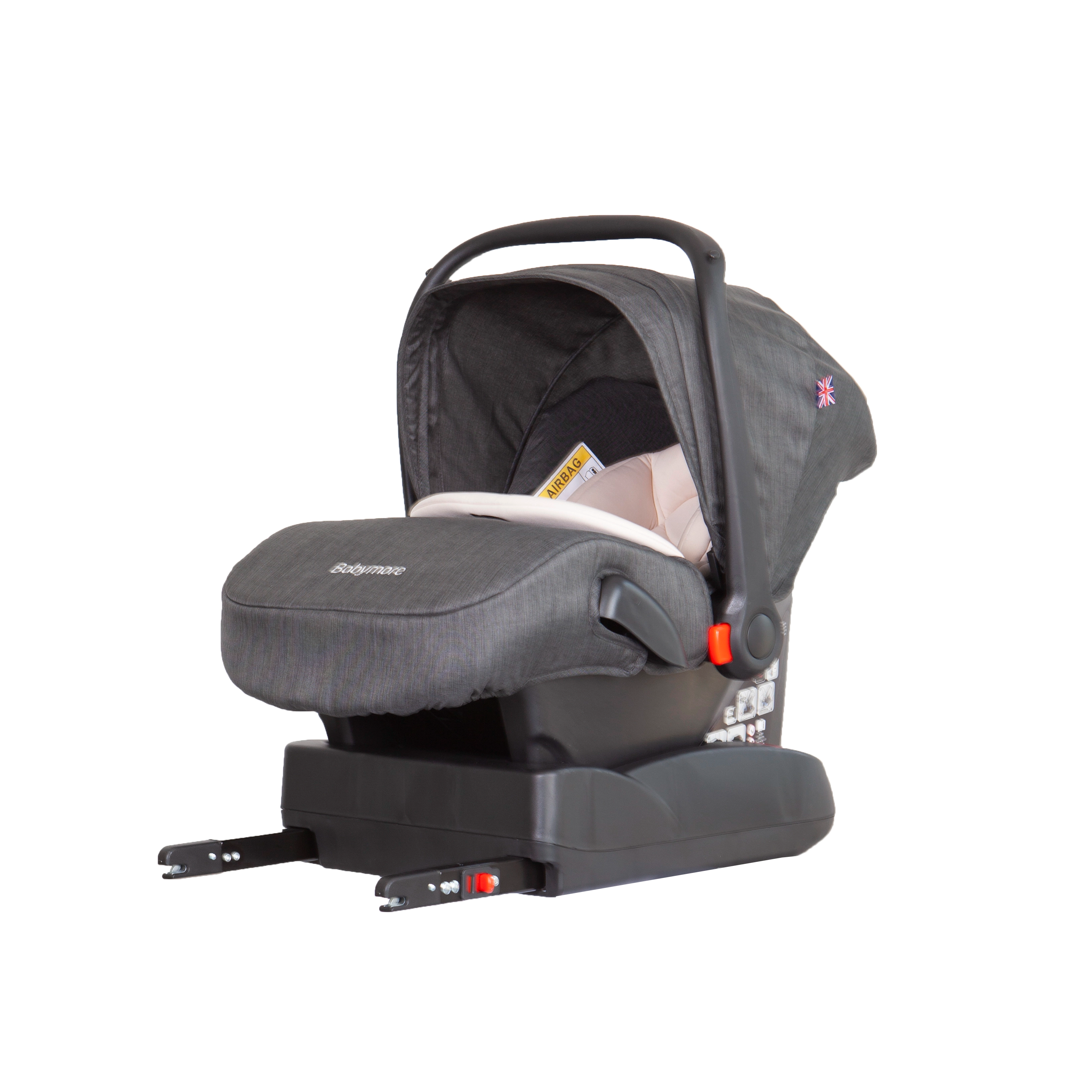 Silla de coche portátil para bebé con Isofix con base