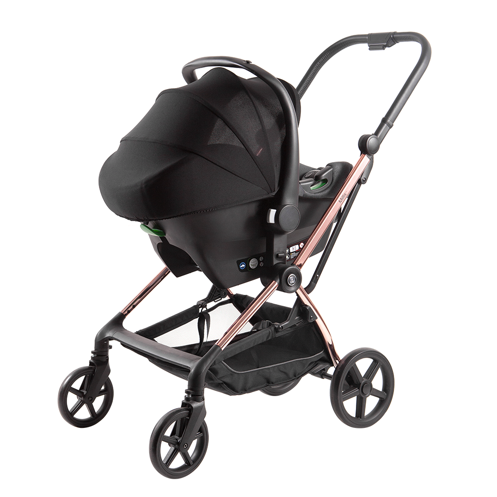 Sistema de viaje trio 3 en 1, cochecito con asiento y base para el automóvil infantil
