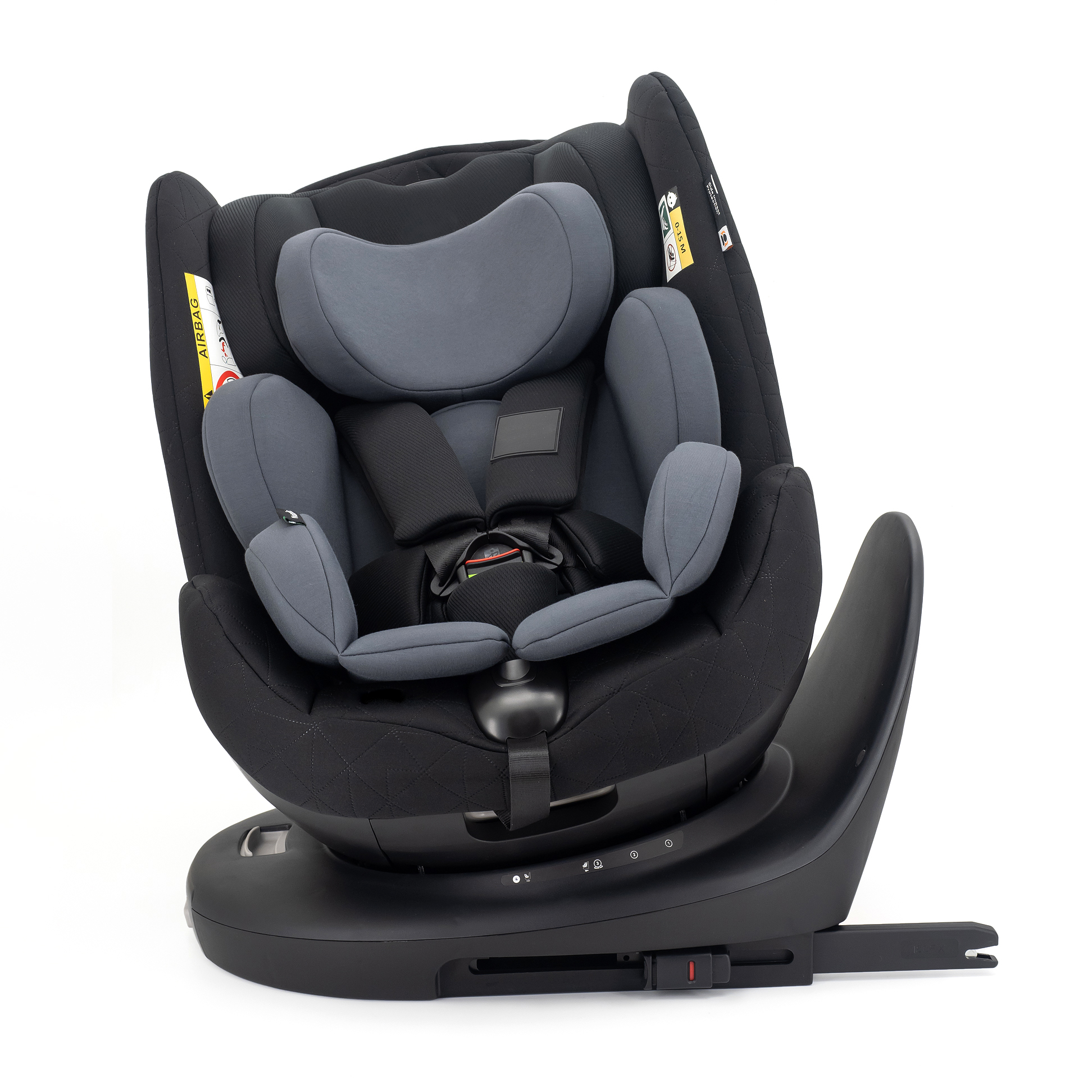 Silla de auto convertible negra orientada hacia atrás para niños de 1 año